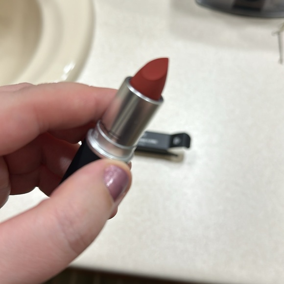 Host Pick!!!!      New in the box Mac Powderkiss lipstick in Devoted to Chili - Picture 2 of 2